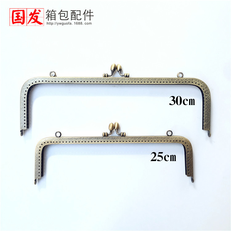 25 30cm cuadrado piezas de automóvil en relieve boca de oro cabeza de capullo de bronce clásico de gran tamaño accesorios de bolsa de oro