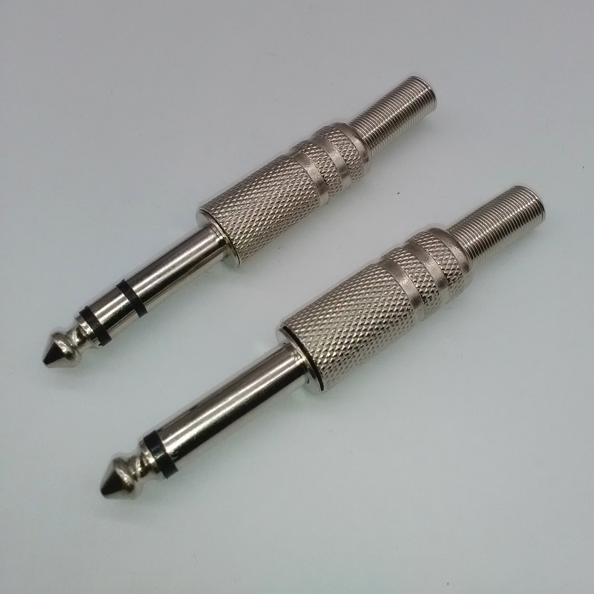 6.35mm音频插双声/立体声单声插头麦克风话筒插带弹簧