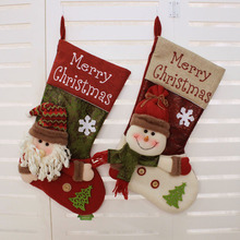 新款圣诞袜子礼物袋圣诞节装饰品大号高档圣诞袜礼品糖果袜挂饰