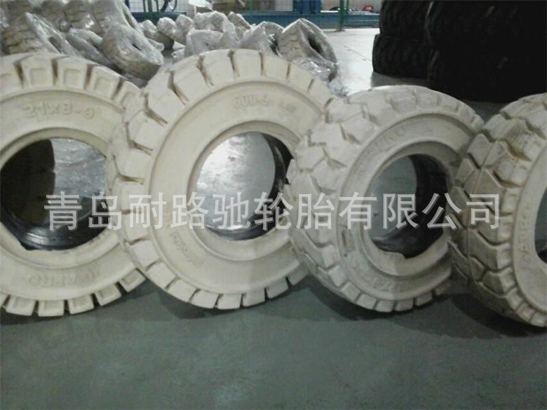 批发零售   600-9白色实心轮胎 叉车轮胎6.00-9可配钢圈