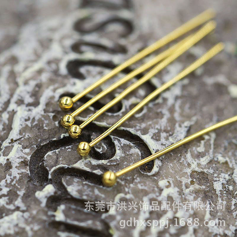 diy jewelry 9-pin opening copper ring T-pin handmade beaded material ball pin ball pin ball pin lobster clasp A502