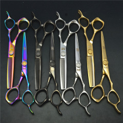 Firesmith Black Gold Color Silver 5.5/6.0 Inch Hairdressing Scissors Straight Scissor Bangs Scissor Tooth Scissor Thinning Hairdressing Scissor Tool 