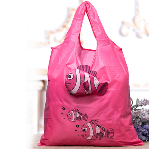 Nylon Cartoon Tropical Fish Tote Bag Clown Fish Folding Shopping Bag Gift Tote Bag Direct Manufacturer Sale