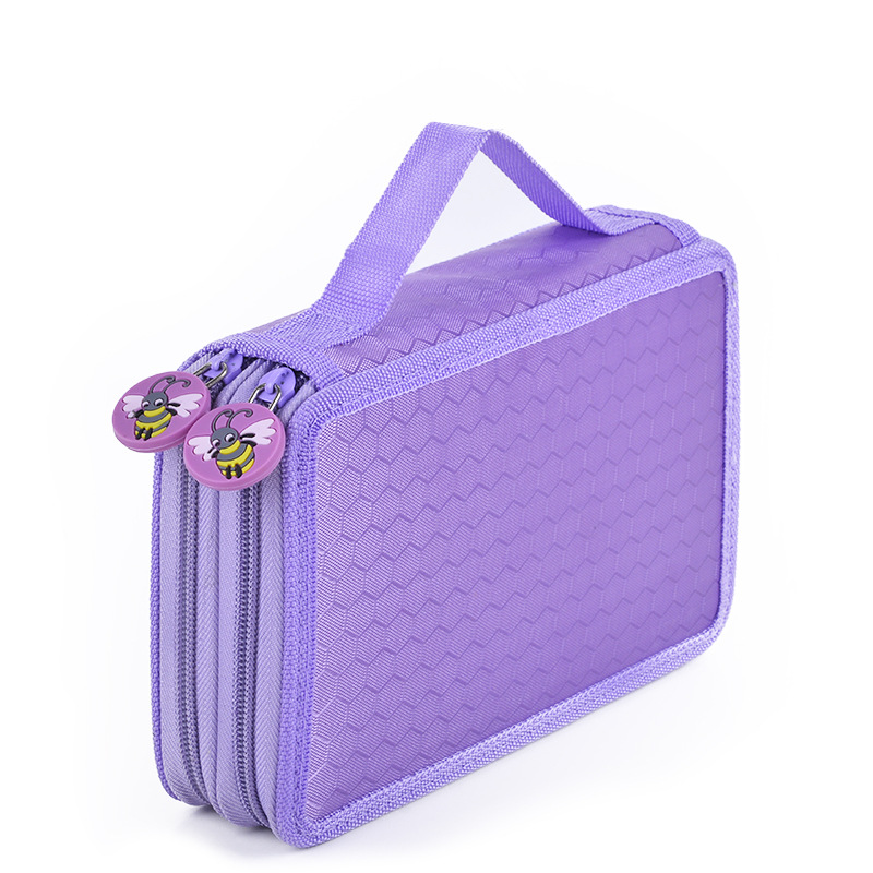 Estuche Profesional para Lápices de Colores de Dos Capas, Color Sólido, Diseño de Jardín Secreto, Estuche Cuadrado para Lápices de Colores, Bolsa de Papelería con 35 Compartimentos