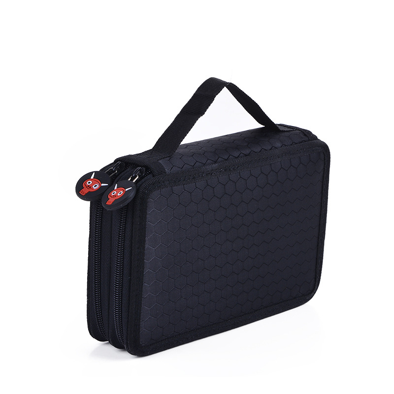 Estuche Profesional para Lápices de Colores de Dos Capas, Color Sólido, Diseño de Jardín Secreto, Estuche Cuadrado para Lápices de Colores, Bolsa de Papelería con 35 Compartimentos