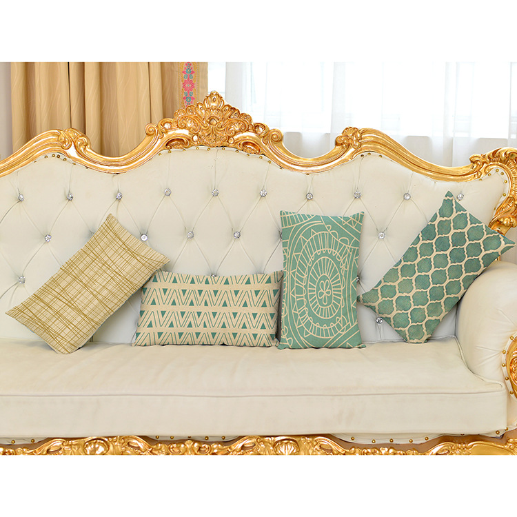 亚马逊新品北欧几何棉麻腰枕30x50客厅沙发靠垫轻奢简约汽车靠枕