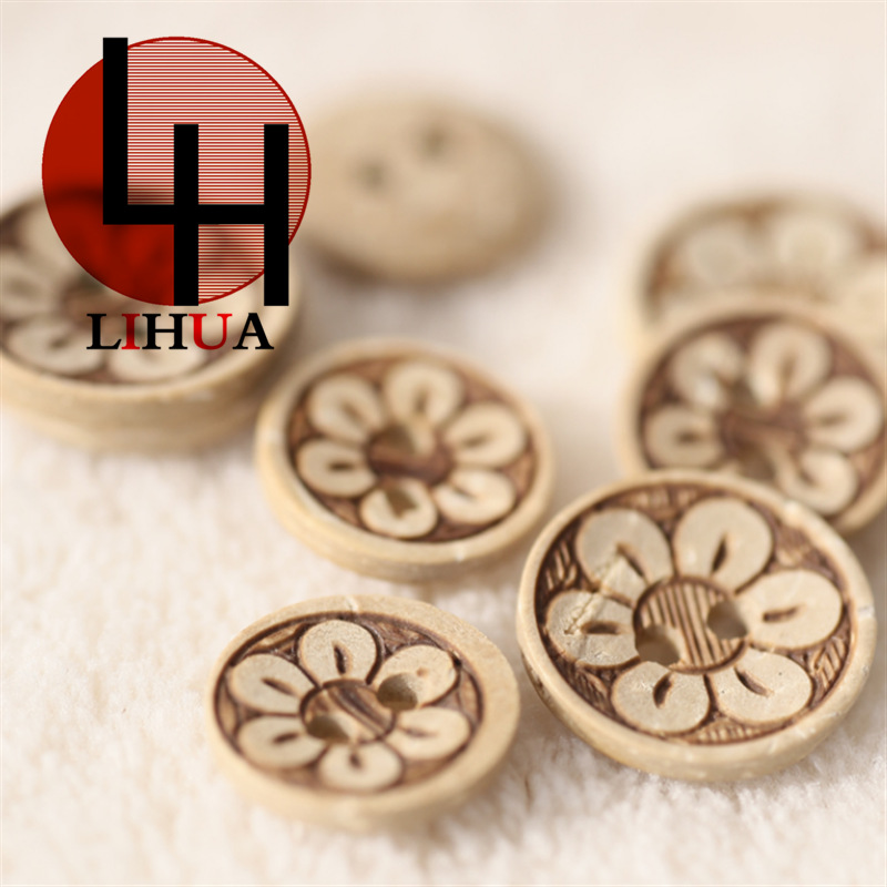 Wholesale Coconut Shell Buttons Two Eye Flower Buttons Children's…