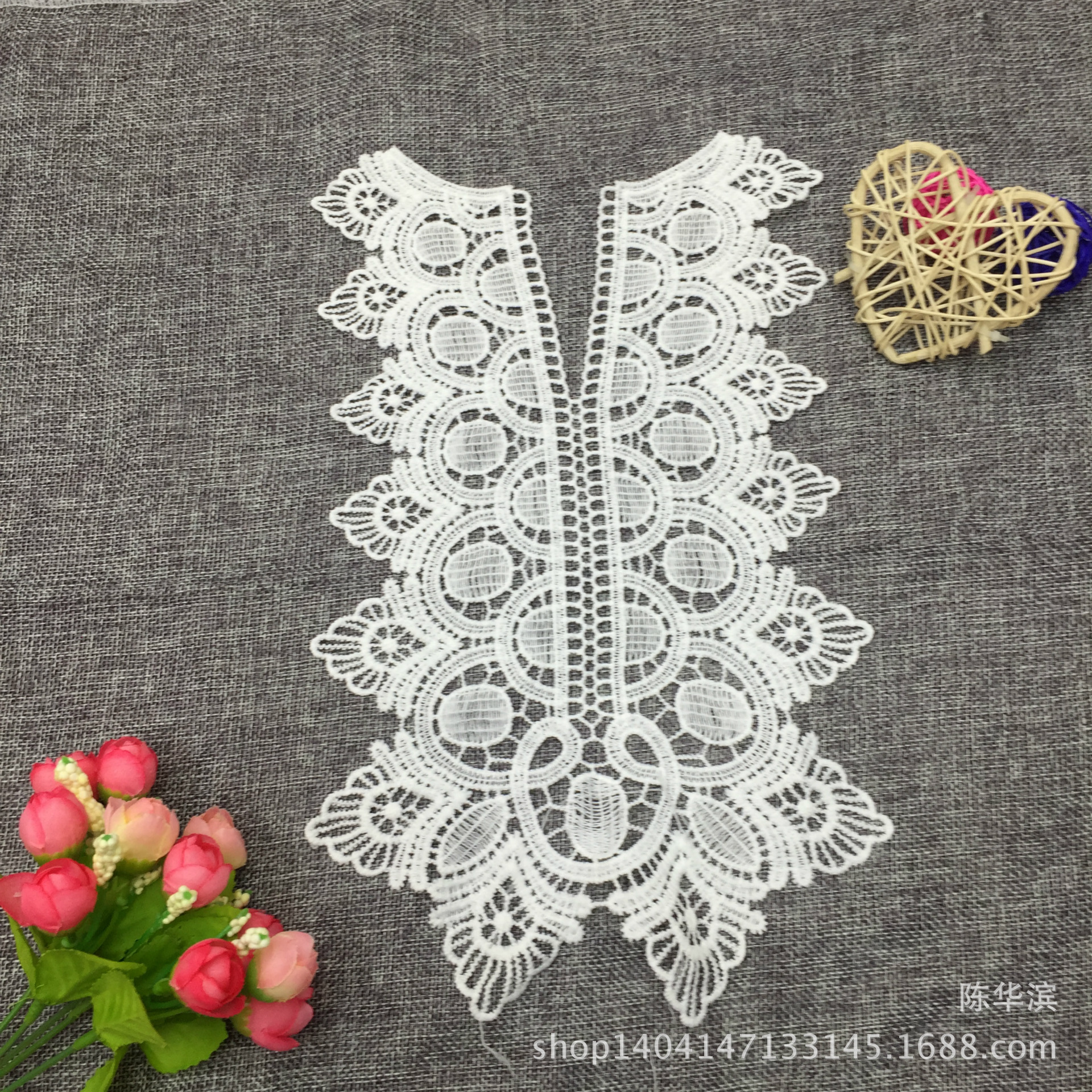 新款水溶花边 女装服装骨绳花边 棉线花边 网布花边绣花辅料批发