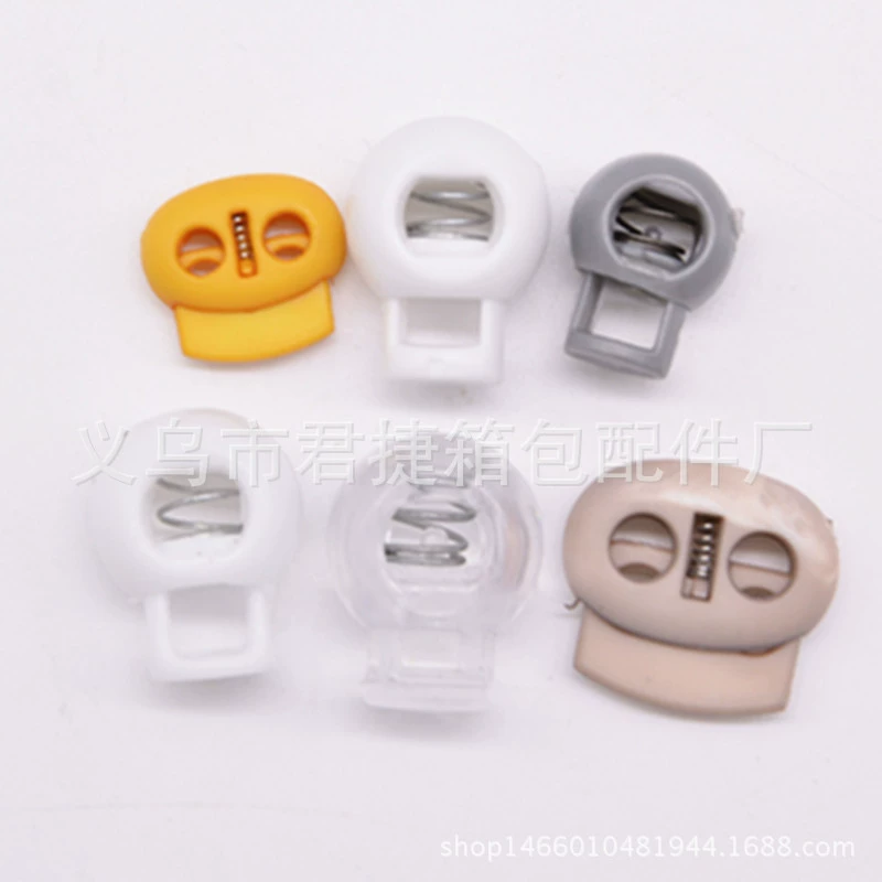 Пластиковые свиньи носовые пряжки белые круглые бусины пружинные пряжки эластичные регулировки пуговицы двойной веревки замок цветной прозрачный