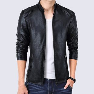 Autumn and Winter New Men's Korean Style Slim Fit Leather Jacket Men's Leather Jacket Large Size Men's Wear Men's Slim Fit Leather Jacket AliExpress