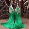 Ethnic earrings from Yunnan province, long red cheongsam for bride, accessory, ethnic style, wholesale