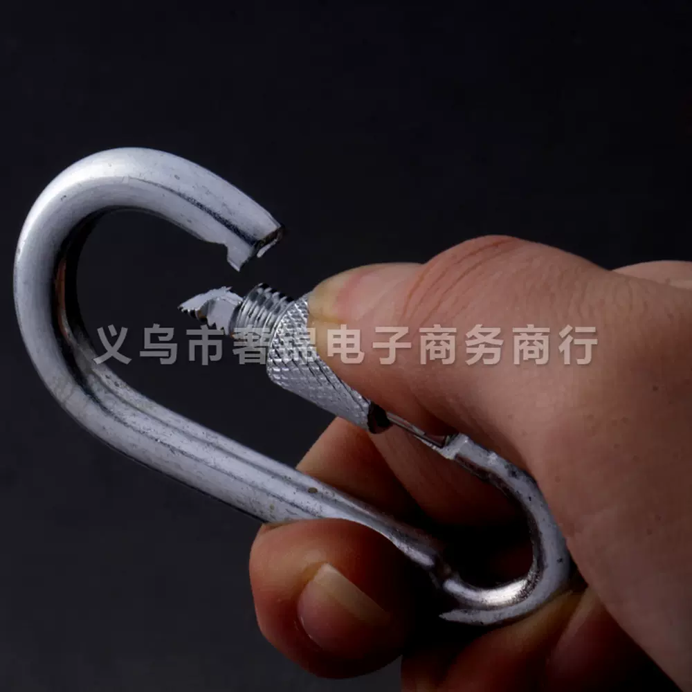 厂家直供 5*50葫芦型带锁铁爬山扣 户外登山扣 不锈钢登山扣