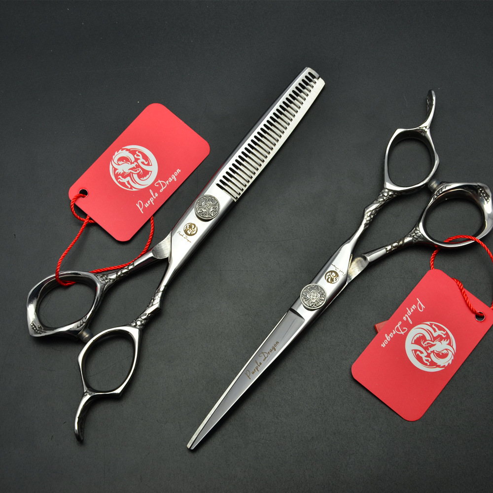 紫龙银色小龙柄理发店美发剪刀平剪刘海剪牙剪打薄剪发廊理发剪刀