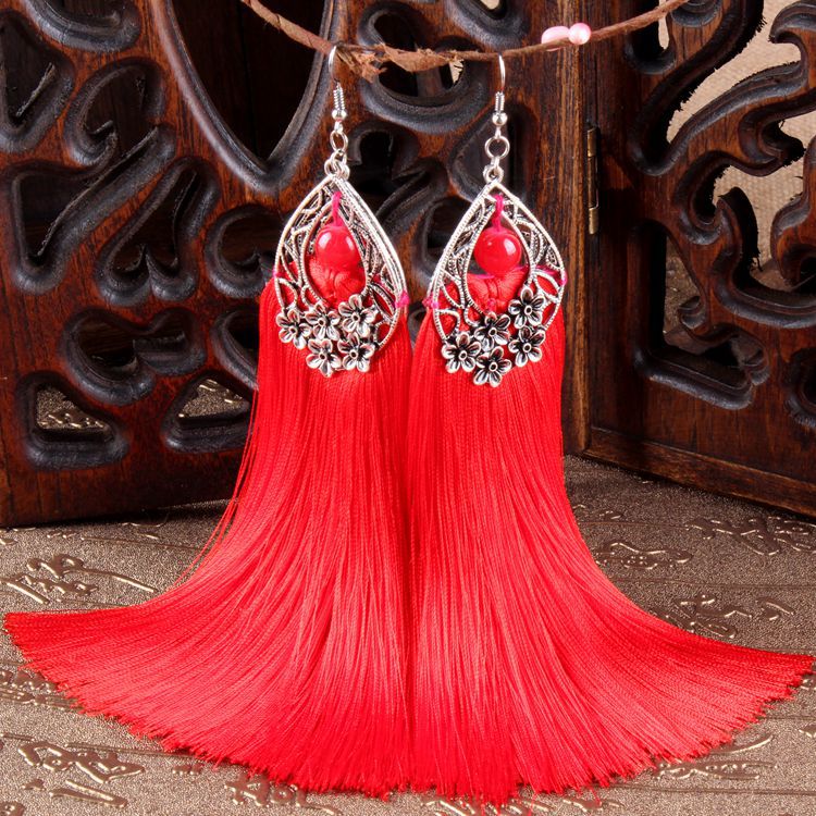 ethnic earrings from Yunnan province drop-shaped