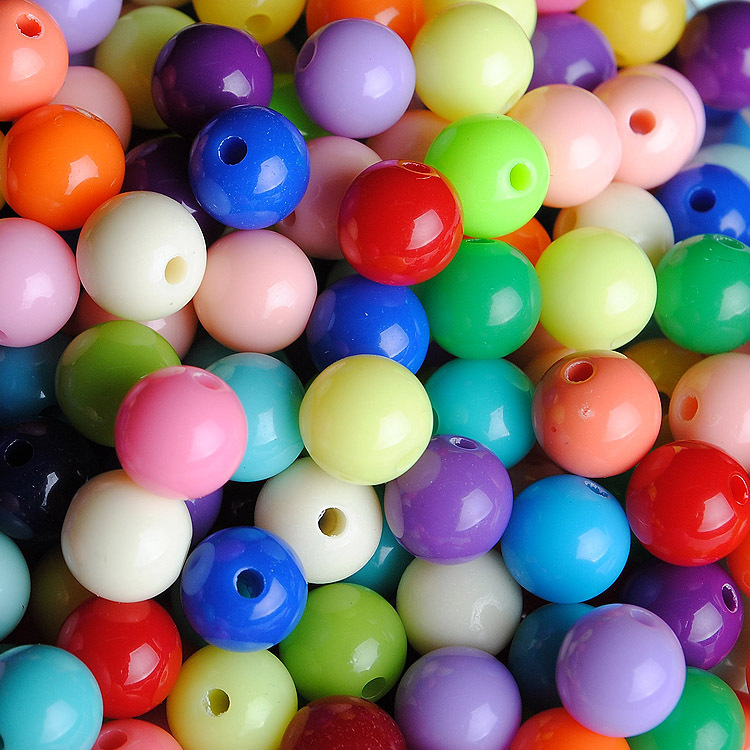 Acrylic glossy plastic round beads