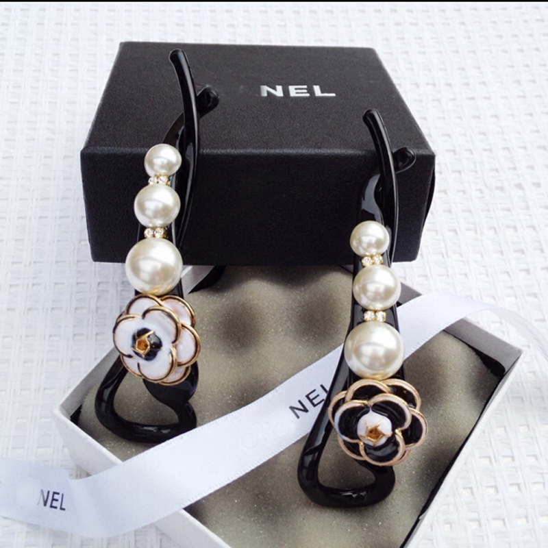 韩版女生可爱珍珠扭扭夹章小蕙时尚珍珠山茶花香蕉夹八字竖夹