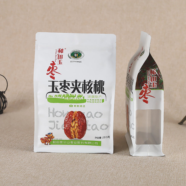 八边封红枣核桃包装袋坚果零食三边封自立自封袋可降解包装