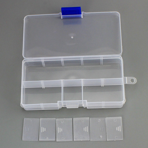 Small 10-grid plastic box, transparent ten-grid detachable parts box, multi-grid jewelry components PP storage box