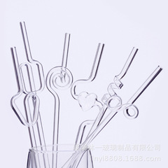 Creative Colorful Heat-resistant Glass Straws Milk Tea Juice Soy Milk Creative Curved Straws for Pregnant Women Lazy People Curved Heads Transparent Straws