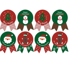 8贴价 圣诞节老人树雪人姜饼麋封口贴纸 饼干袋蛋糕盒贴