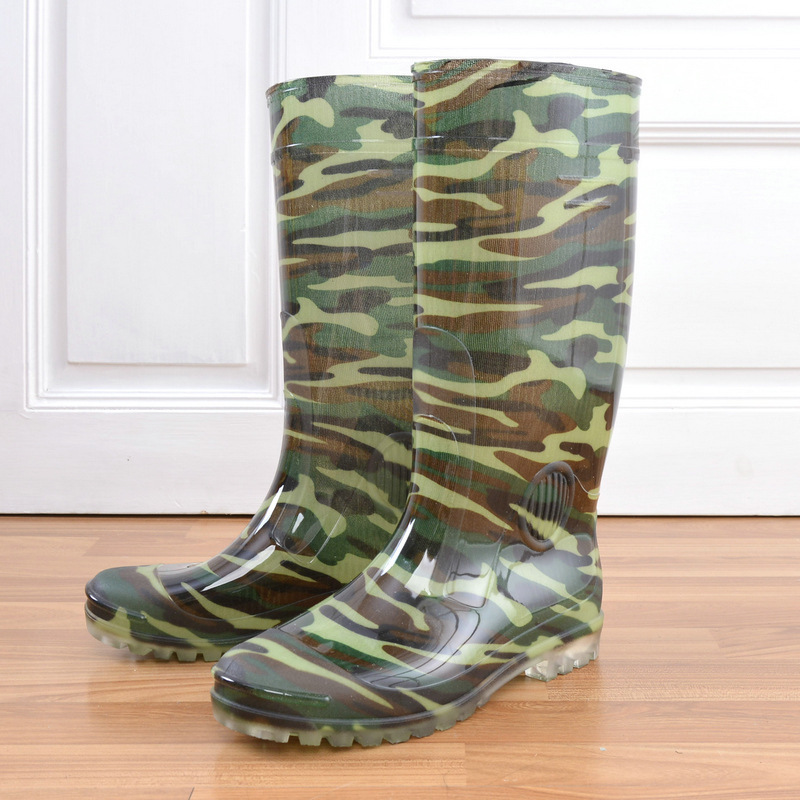 High-top rain boots men's non-slip wear-resistant work protective rain boots labor protection platform rubber shoes fishing water shoes factory wholesale