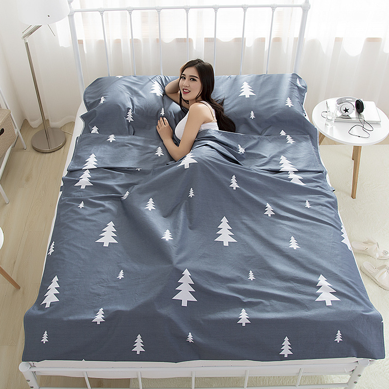 Pure Cotton Travel Hotel Sleeping Bag Dirty-separated Adult Plain Outdoor Pure Cotton Ultra Light Portable Double Single Hygienic Liner