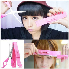 Bangs positioning clip, bangs scissors set, DIY hair trimming comb, bangs hair clipper, bangs ruler + tooth scissors set