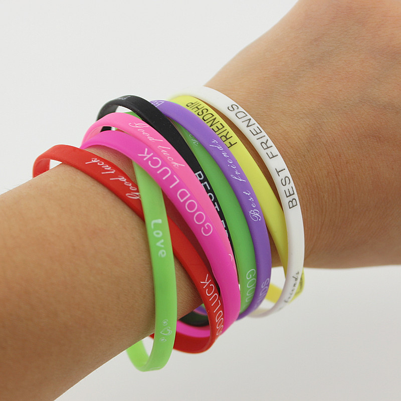 5mm wide silicone bracelet color letters sports bracelet fashion printed rubber wristband in stock wholesale 5mm wide silicone bracelet color letters sports bracelet fashion printed rubber wristband in stock wholesale
