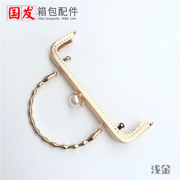 20cm cuadrada cabeza de perla en relieve bambú brazalete oro sol clavos de perla brazalete de bambú