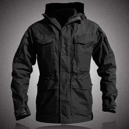 Angken Spring and Autumn Spy Shadow Tactical Jacket Men's M65 Military Fan Windbreaker Mid-Length Waterproof Outdoor Functional Assault Clothing