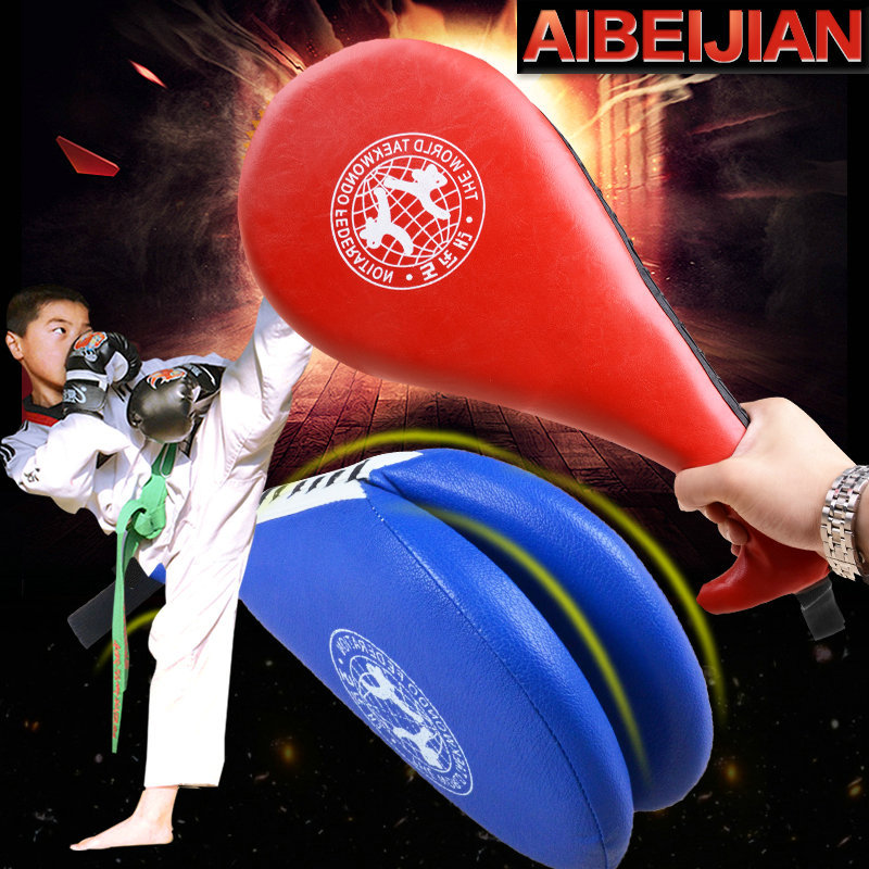 Aibeijian taekwondo objetivo del pie de entrenamiento de la pierna de pollo objetivo mango Hall niños kick objetivo de doble hoja