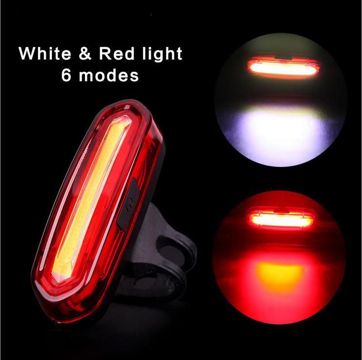 Bicicleta bicicleta de montaña carga USB COB luz trasera Night Riding luz de advertencia LED luz trasera Wolf Star