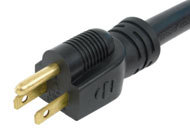 供应美国3芯插头 三极电源插头 黑色电源插头固定三插头