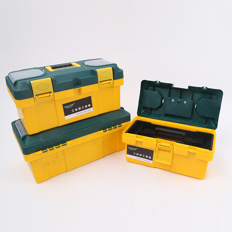 Caja de herramientas de plástico reforzado al por mayor/caja de elemento/caja de piezas/caja de herramientas del hogar/caja de almacenamiento multifuncional