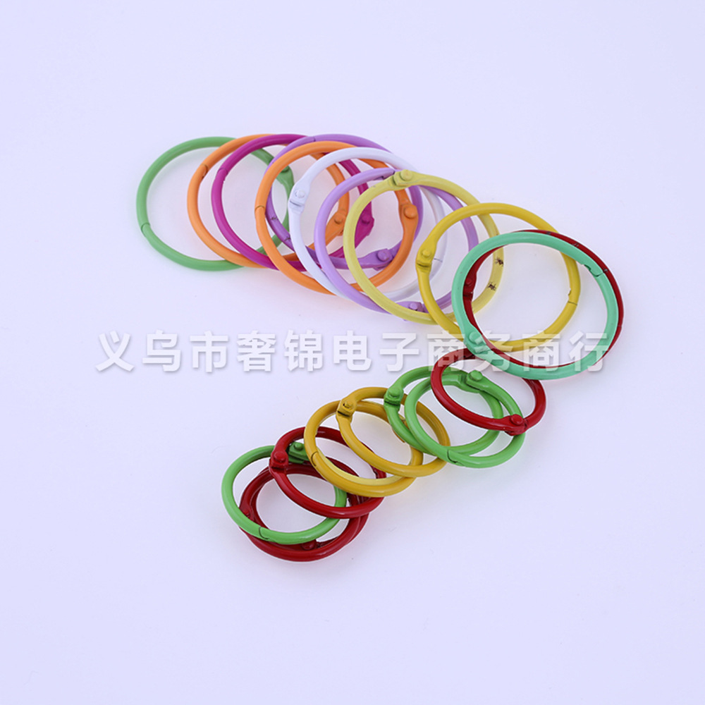 厂家彩色卡圈开口圈 彩色活页环 装订扣卡圈书环台历圈 现货批发