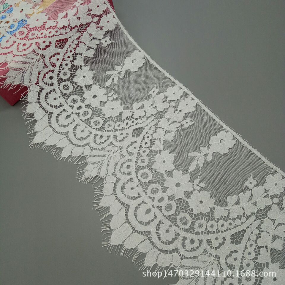 锦纶蕾丝花边 18cm睫毛蕾丝花边 洛丽塔服饰辅料下摆花边现货