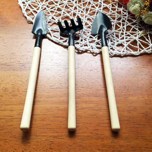 五金园林工具迷你花铲三件套铅笔铁铲耙锹多肉园艺盆栽种养花套装