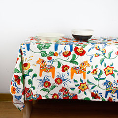 Floral Print Fabric Tablecloth Simple Modern Coffee Table Restaurant Tablecloth Heat Insulating Dinner Table Cloth