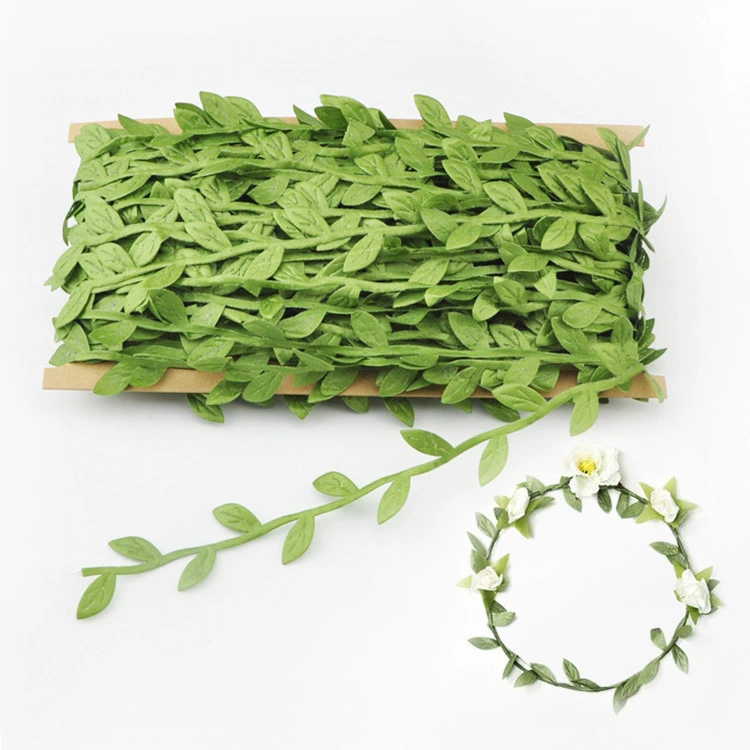 Simulation Vine Leaf Garland (Fabric), 200 m Roll, Green DIY Floral Decoration