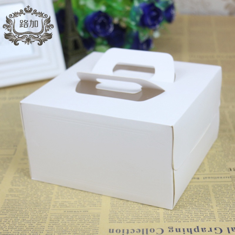 6寸蛋糕盒方形糕点包装纸盒欧式手提蛋糕盒烘焙千层蛋糕西点盒