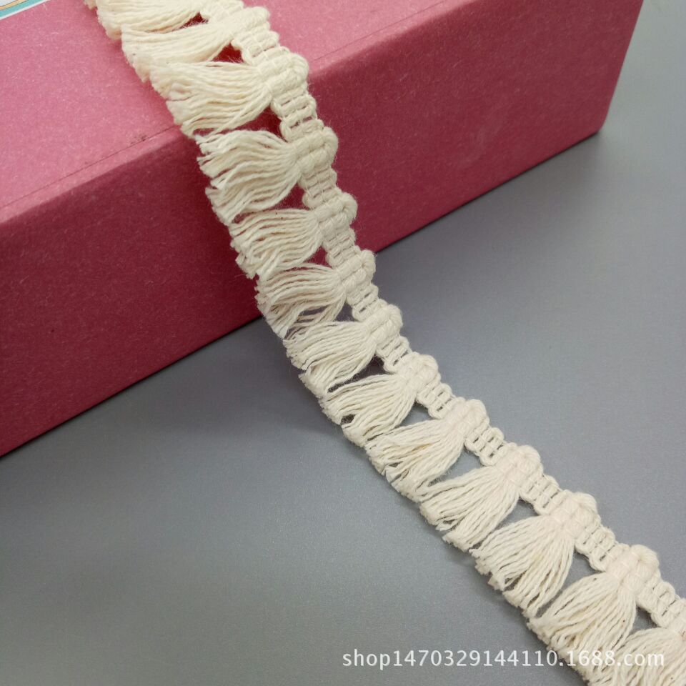 厂家现货批发2cm棉线排须花边各种规格尺寸排须现货供应