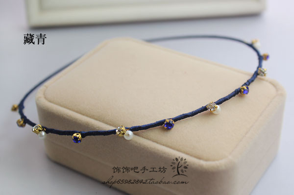 Exquisita diadema hecha a mano estilo coreano simple diamante incrustado diadema fina tocado hecho a mano accesorios para el cabello fabricante