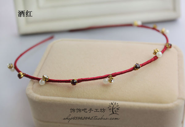 Exquisita diadema hecha a mano estilo coreano simple diamante incrustado diadema fina tocado hecho a mano accesorios para el cabello fabricante