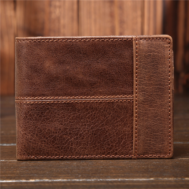 New 8064 Explosive Style Retro Men's Oil Wax Leather Multifunctional Leather Wallet Men's Short Leather Horizontal Cowhide Short