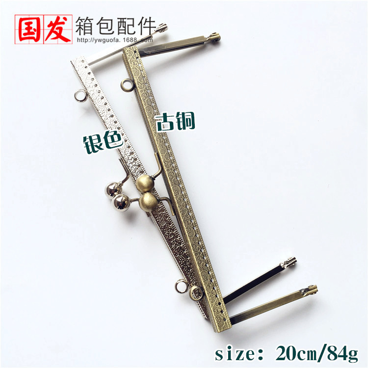 20Cm cuadrado flor convexa pie de barca golpea cabeza de oro, bronce, bolso de plata oro