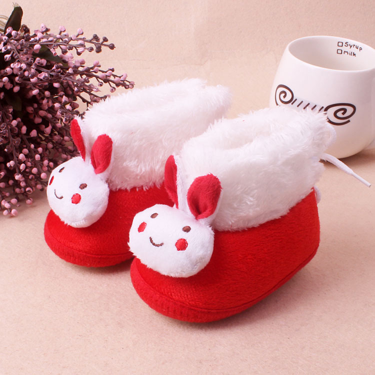 春秋冬新款婴儿棉鞋靴子批发代发可爱兔子男女宝宝棉鞋软底821