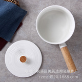 Креативная бамбуковая ручка в европейском стиле, горизонтальная салатница с зерном, бытовая кухонная утварь, однотонная керамическая миска для рамэна с крышкой