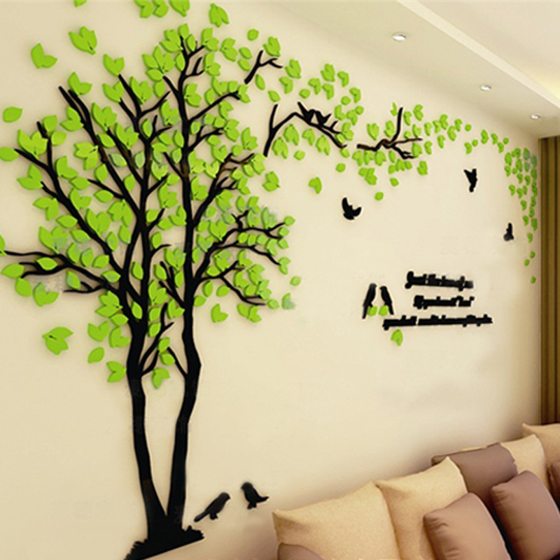 Creative 3d Acrylic Tree Wall Sticker For Living Room Tv Backdrop_voghion.com