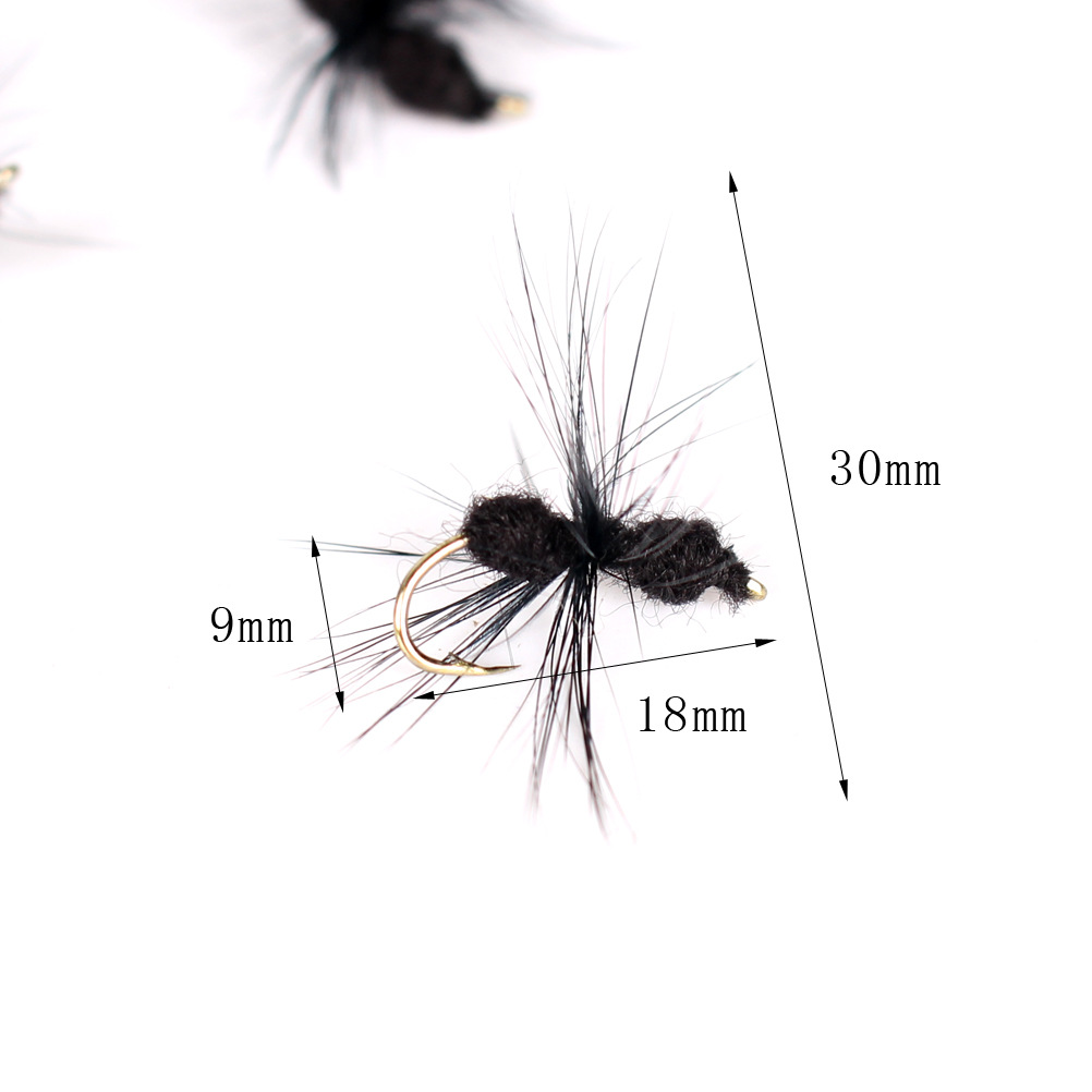 40 piezas Negro Ant Fly Luya cebo insecto gancho de pescado gancho biónico mosca pesca con mosca artes de pesca traje