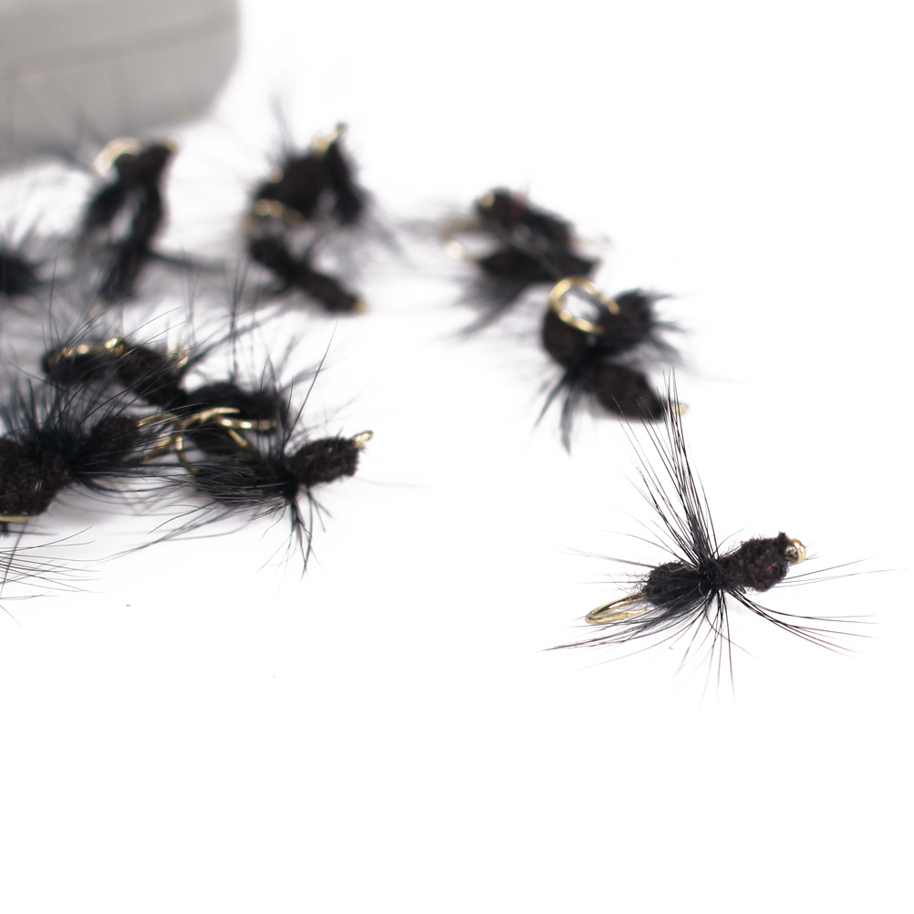 40 piezas Negro Ant Fly Luya cebo insecto gancho de pescado gancho biónico mosca pesca con mosca artes de pesca traje